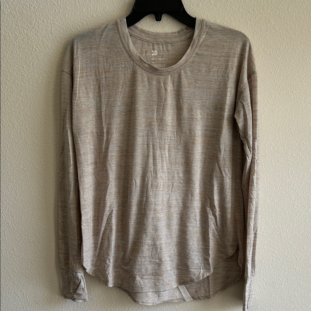 All in Motion Beige Long Sleeve Top
